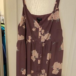 Torrid Purple High-low floral top.